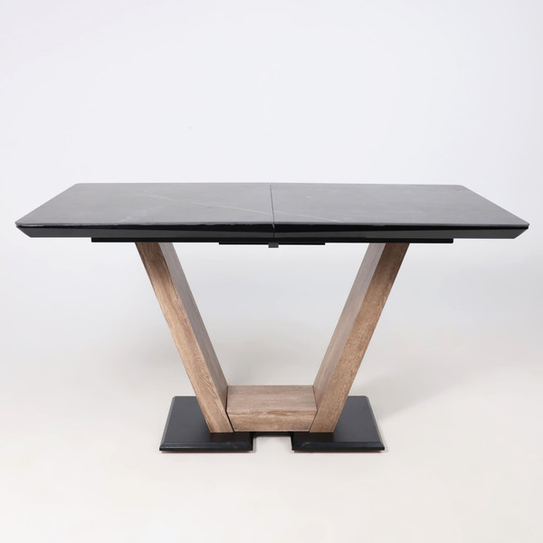 Изображение товара Обеденный стол Аврора Торонто 140-171.5x80 керамика (камень серый Greys Black/ель умбра)