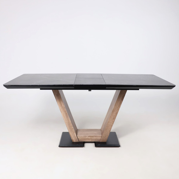 Изображение товара Обеденный стол Аврора Торонто 140-171.5x80 керамика (камень серый Greys Black/ель умбра)