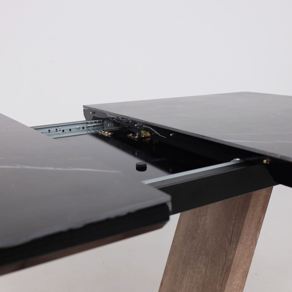 Изображение товара Обеденный стол Аврора Торонто 140-171.5x80 керамика (камень серый Greys Black/ель умбра)