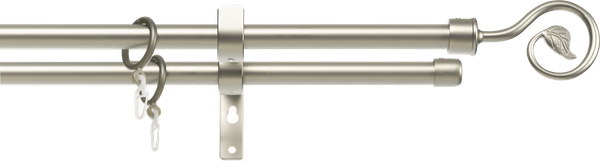 Изображение товара Карниз для штор Sundays Home Лайт Крюк 16мм+16мм двухрядный (сатин, 1.6м)