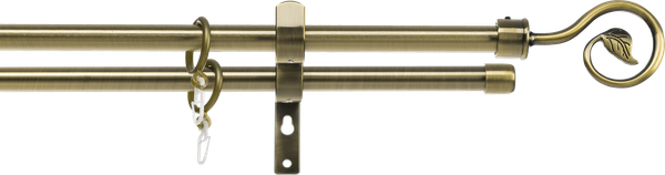 Изображение товара Карниз для штор Sundays Home Лайт Крюк 16мм+16мм двухрядный (антик, 2м)