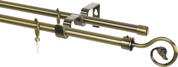 Изображение товара Карниз для штор Sundays Home Лайт Крюк 16мм+16мм двухрядный (антик, 2м)