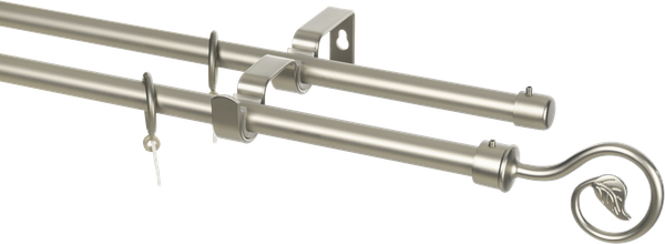 Изображение товара Карниз для штор Sundays Home Лайт Крюк 16мм+16мм двухрядный (сатин, 2.4м)
