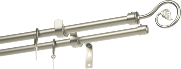 Изображение товара Карниз для штор Sundays Home Лайт Крюк 16мм+16мм двухрядный (сатин, 2.4м)