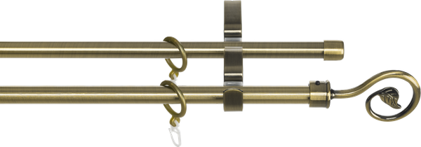 Изображение товара Карниз для штор Sundays Home Лайт Крюк 16мм+16мм двухрядный (антик, 3м)