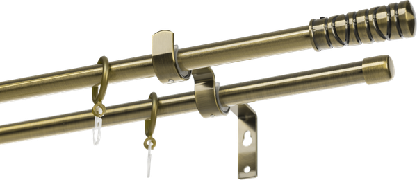 Изображение товара Карниз для штор Sundays Home Лайт Мозаика 16мм+16мм двухрядный (антик, 2м)