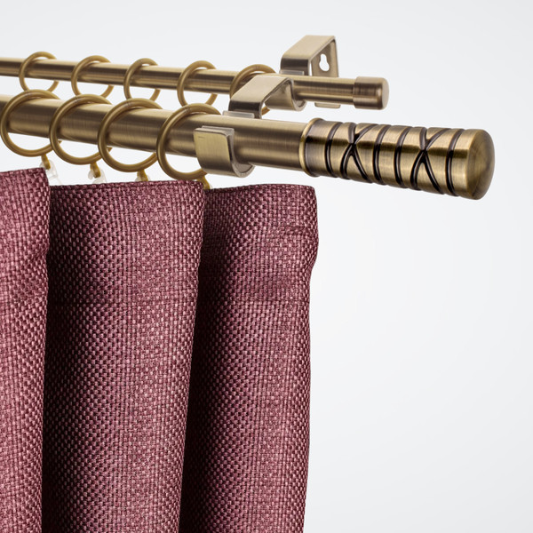 Изображение товара Карниз для штор Sundays Home Лайт Мозаика 16мм+16мм двухрядный (антик, 2.4м)