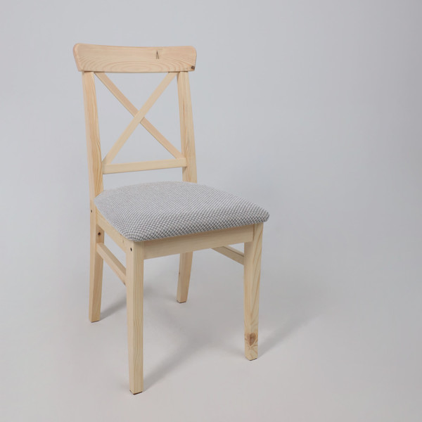 Изображение товара Стул Лидер Мебель Ингольф (прозрачный лак тон 15/серая ткань аризона дождь 149/2)