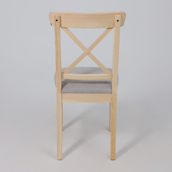 Изображение товара Стул Лидер Мебель Ингольф (прозрачный лак тон 15/серая ткань аризона дождь 149/2)