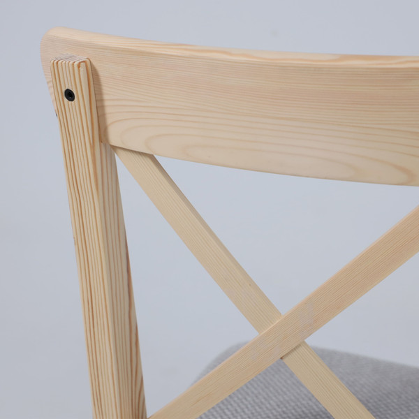 Изображение товара Стул Лидер Мебель Ингольф (прозрачный лак тон 15/серая ткань аризона дождь 149/2)