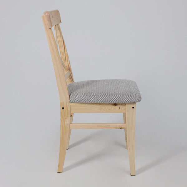 Изображение товара Стул Лидер Мебель Ингольф (прозрачный лак тон 15/серая ткань аризона дождь 149/2)