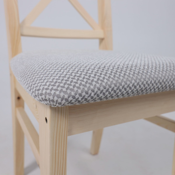 Изображение товара Стул Лидер Мебель Ингольф (прозрачный лак тон 15/серая ткань аризона дождь 149/2)