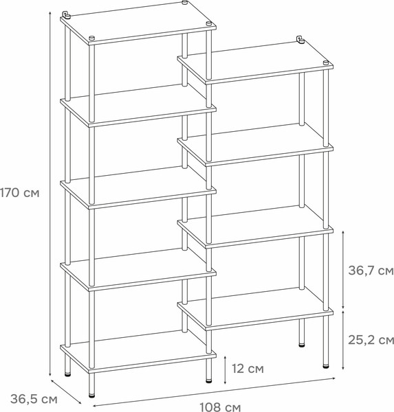 Изображение товара Стеллаж ЗМИ НеШкаф / ССТНШ49 (белый)