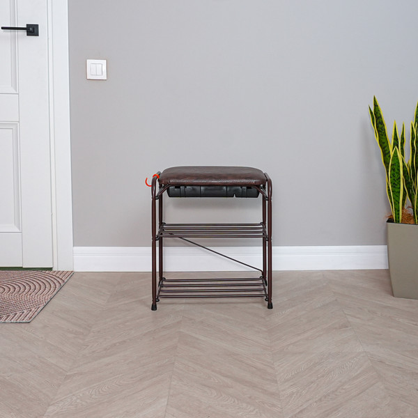 Изображение товара Полка для обуви ЗМИ Альфа 13 С сиденьем С ящиком / ПДОА13СЯ (коричневый)