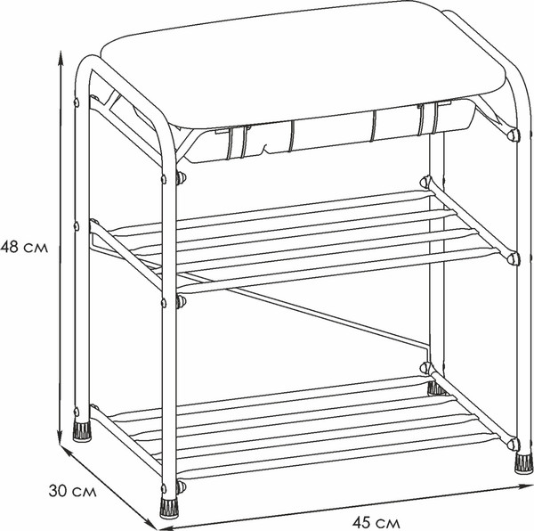 Изображение товара Полка для обуви ЗМИ Альфа 13 С сиденьем С ящиком / ПДОА13СЯ (коричневый)
