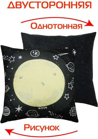 Изображение товара Подушка декоративная MATEX Next. Луна / 58-625 (черный/желтый)