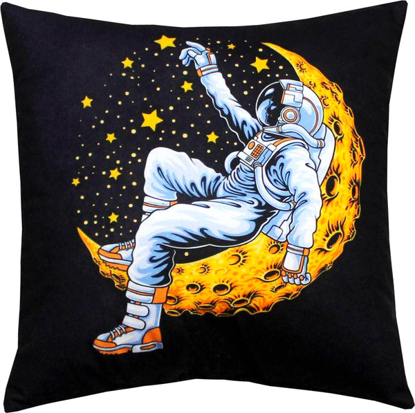 Изображение товара Подушка декоративная MATEX Next. На месяце / 58-717 (черный/серый/оранжевый)