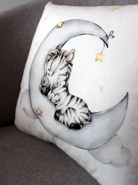 Изображение товара Подушка декоративная MATEX Little Star. Зебра / 61-380 (белый/серый)