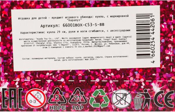 Изображение товара Кукла с аксессуарами Карапуз София / 66001BOX-C53-S-BB