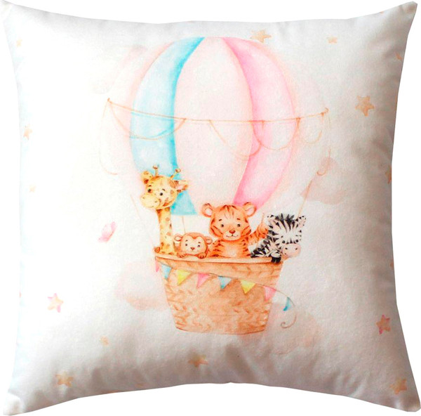 Изображение товара Подушка декоративная MATEX Little Star. Воздушный шар / 61-458 (белый/коричневый/голубой)