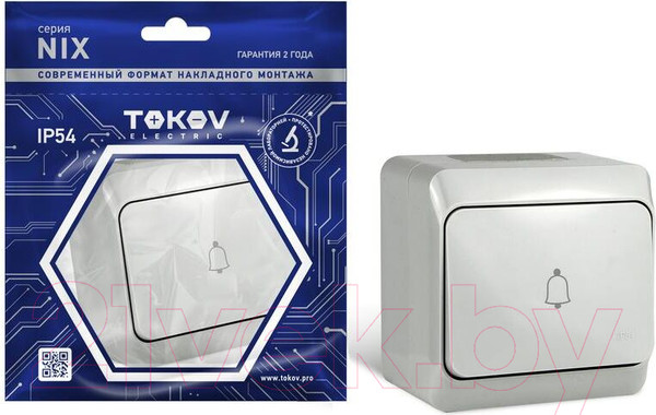 Изображение товара Кнопка звонка Tokov Electric Nix TKE-NX-DB-C06-IP54 (серый)