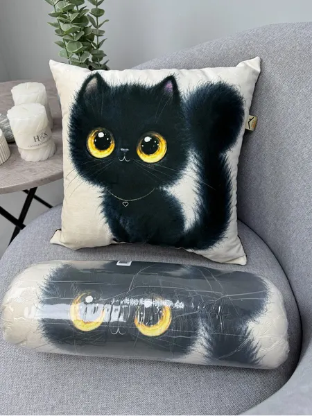 Изображение товара Подушка декоративная MATEX Fluffy. Шварц / 62-448 (молочный/черный/коричневый)
