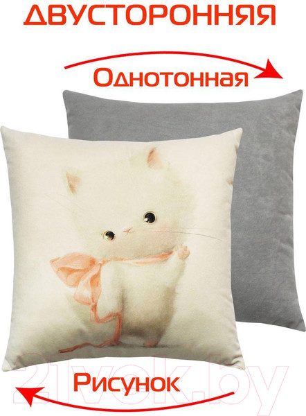 Изображение товара Подушка декоративная MATEX Fluffy. Вайс / 62-455 (молочный/светло-розовый/светло-серый)