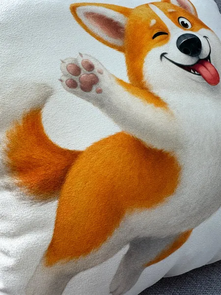 Изображение товара Подушка декоративная MATEX Fluffy. Корги / 62-462 (молочный/лососевый)