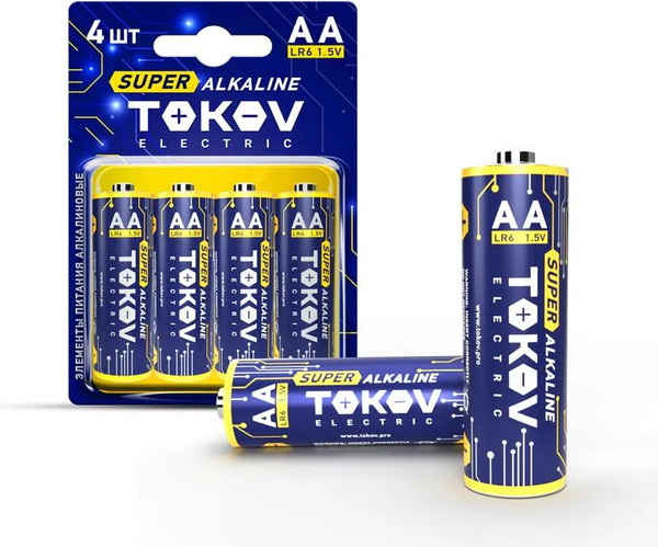 Изображение товара Комплект батареек Tokov Electric AA/LR6 TKE-ALS-LR6/B4 (4шт)