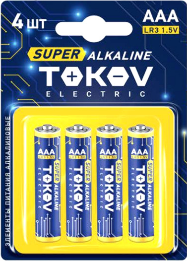 Изображение товара Комплект батареек Tokov Electric AAA/LR03 TKE-ALS-LR3/B4 (4шт)