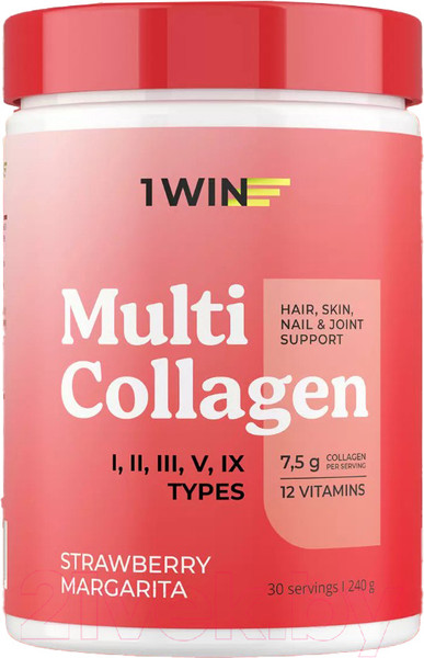 Изображение товара Коллаген 1WIN Multi (30 порций, 240г, клубничная маргарита)