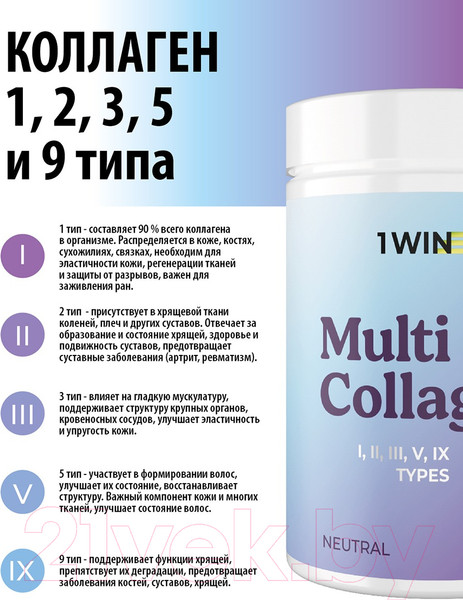 Изображение товара Коллаген 1WIN Multi (240г, нейтральный)