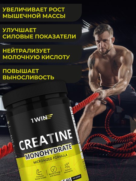 Изображение товара Креатин 1WIN Моногидрат (400г, цитрусовый микс)