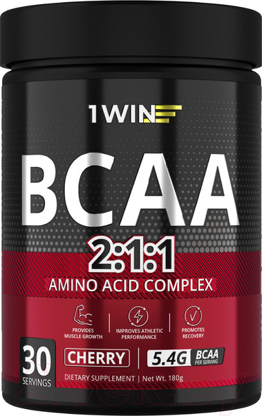 Изображение товара Аминокислоты BCAA 1WIN 2:1:1 (30 порций, 180г, вишня)