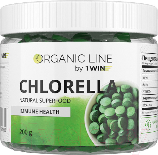 Изображение товара Пищевая добавка 1WIN Хлорелла в таблетках (200г)