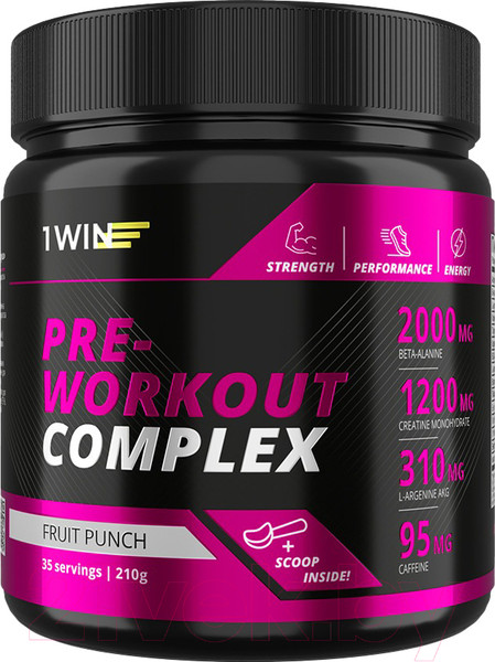Изображение товара Комплексные аминокислоты 1WIN Pre-workout (35 порций, фруктовый пунш)
