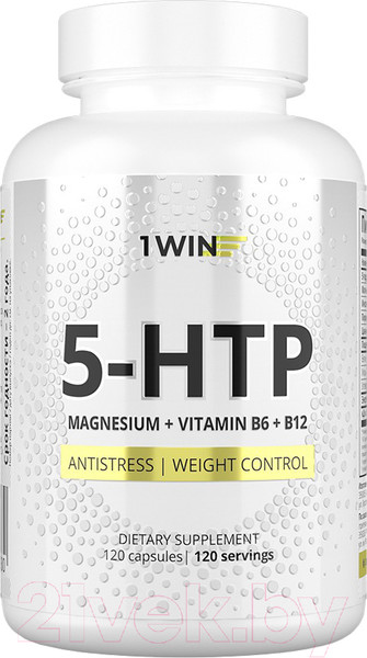 Изображение товара Комплексная пищевая добавка 1WIN 5-HTP с магнием и витаминами группы В в капсулах (120 капсул)
