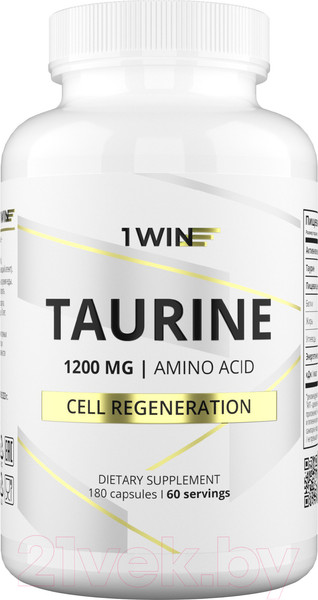 Изображение товара Таурин 1WIN 1200мг (180 капсул)
