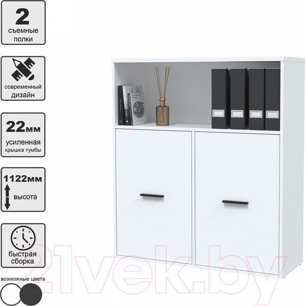 Изображение товара Комплект мебели для кабинета Интерлиния Skill-E (белый платинум/белый платинум)