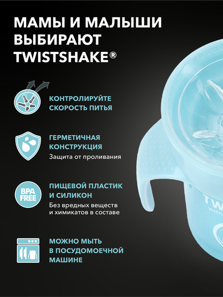 Изображение товара Поильник Twistshake 78929 (230мл, пастельный голубой)