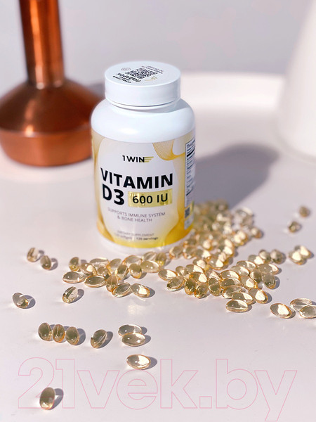 Изображение товара Витамин 1WIN Витамин D3 600 ME (120 капсул)