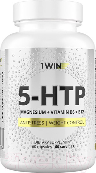 Изображение товара Комплексная пищевая добавка 1WIN 5-HTP с магнием и витаминами группы В в капсулах (60 капсул)