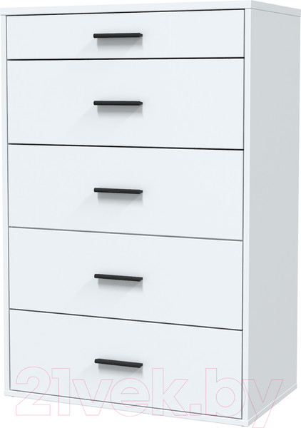 Изображение товара Комод Интерлиния Skill-57 (белый платинум/белый платинум)