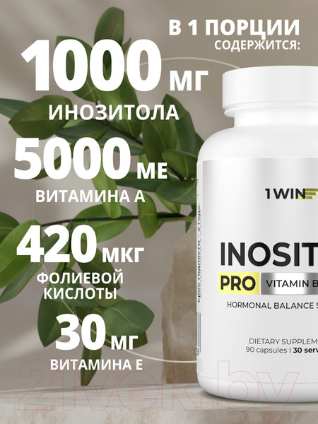 Изображение товара Мультивитаминный комплекс 1WIN Инозитол Pro 150мл (90 капсул)