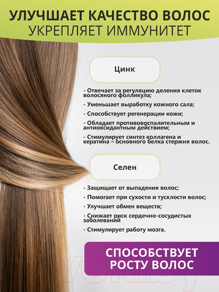 Изображение товара Комплексная пищевая добавка 1WIN Hair Growth Complex (60 капсул)