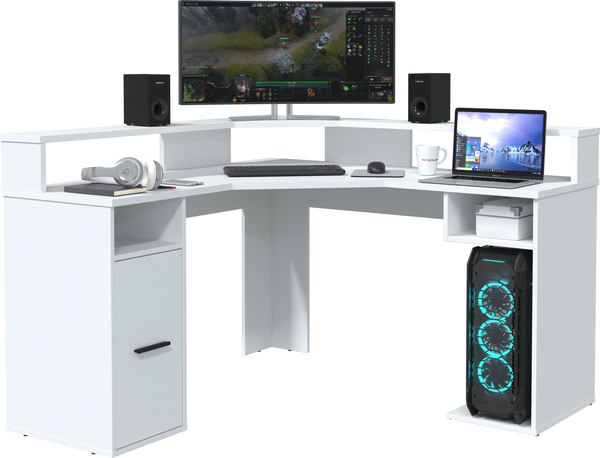 Изображение товара Компьютерный стол Интерлиния Skill-09 (белый платинум/белый платинум)