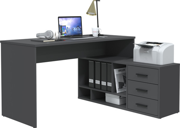 Изображение товара Компьютерный стол Интерлиния Skill-05 (П) (антрацит/антрацит)