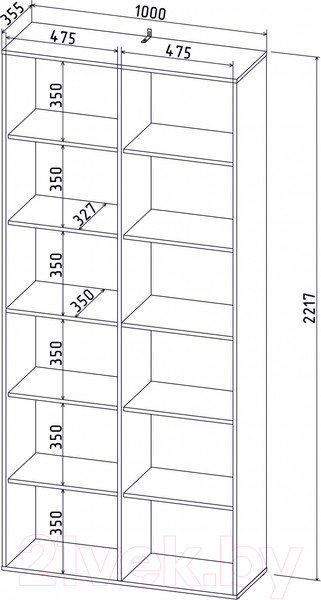 Изображение товара Стеллаж Интерлиния Skill-20 (белый платинум/белый платинум)
