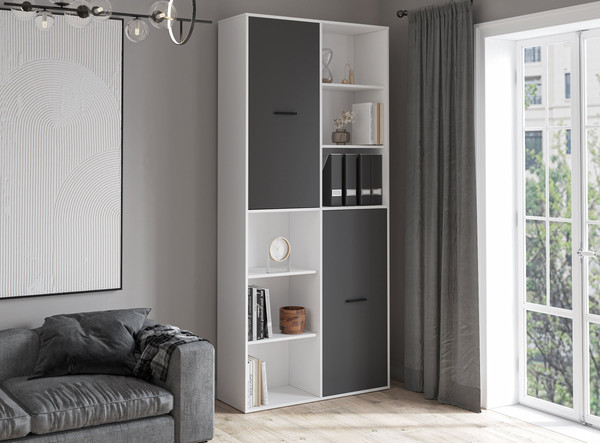 Изображение товара Стеллаж Интерлиния Skill-20 (2) (белый платинум/антрацит)