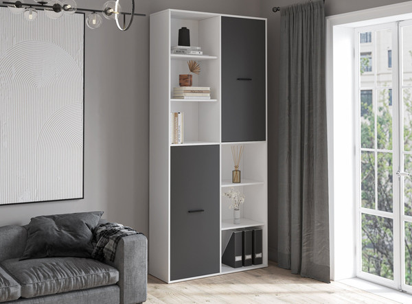 Изображение товара Стеллаж Интерлиния Skill-20 (2) (белый платинум/антрацит)